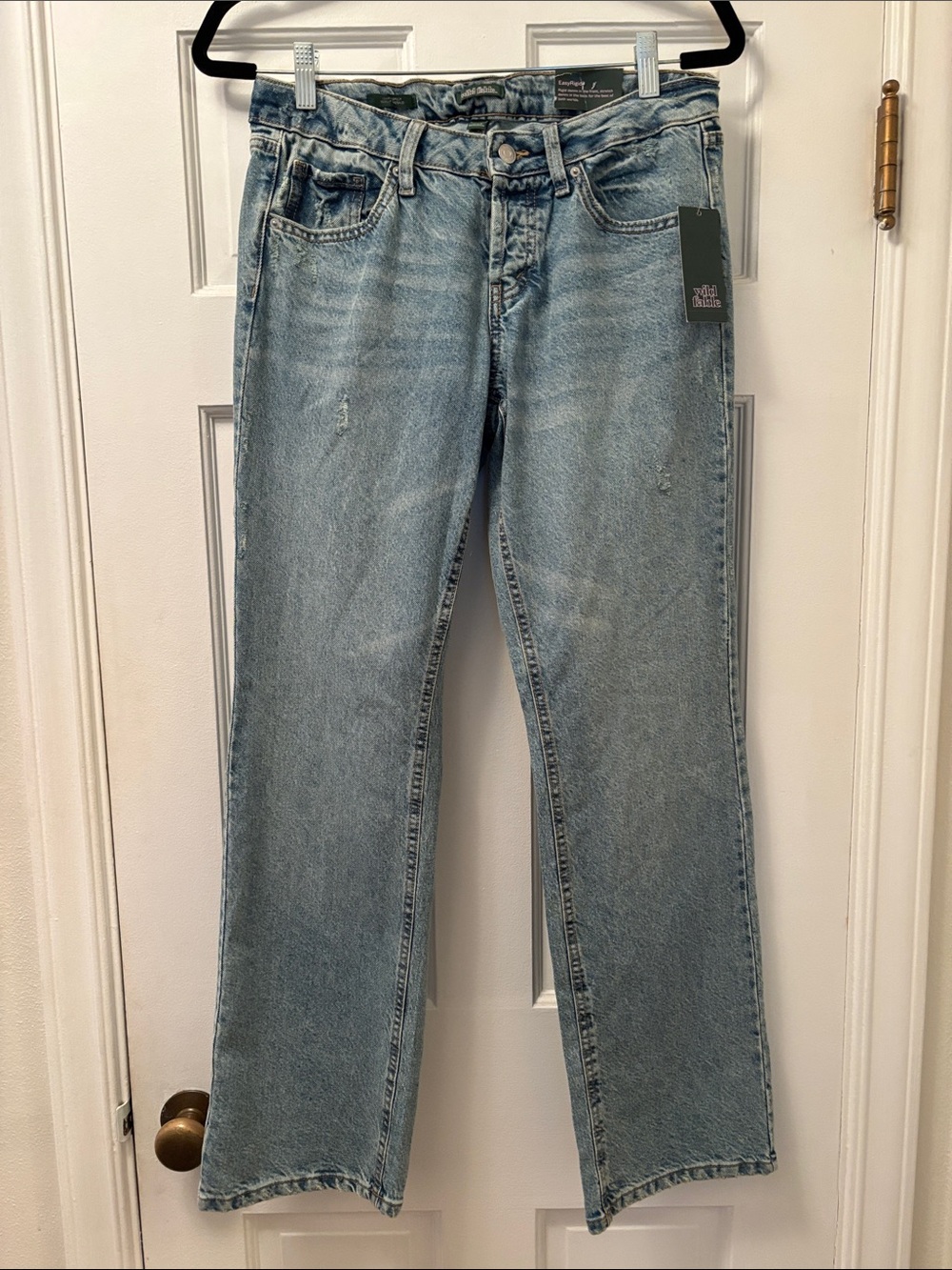 Wild Fable Stone Wash Button Blue Women’s Bootcut Destress Jeans